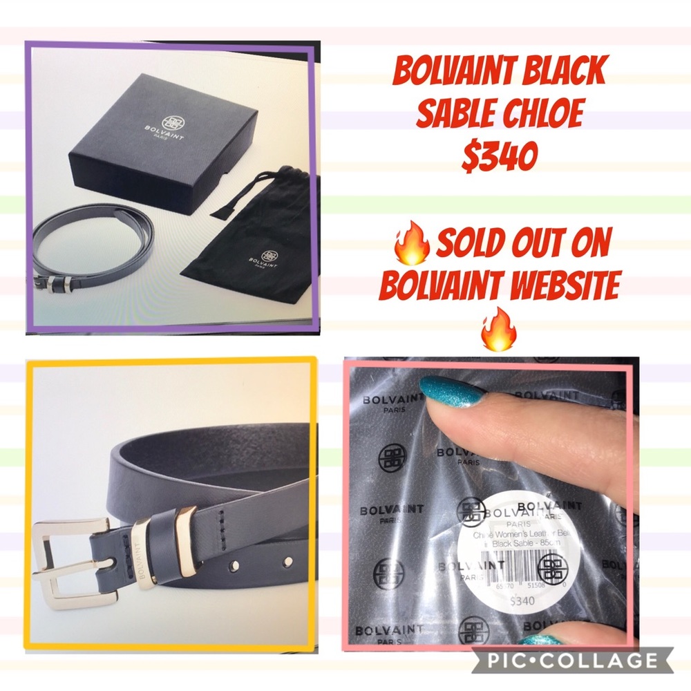 Bolvaint Black Sable 100cm Chloe Women’s leather belt New